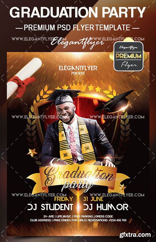 Graduation Party V02 – Flyer PSD Template + Facebook Cover