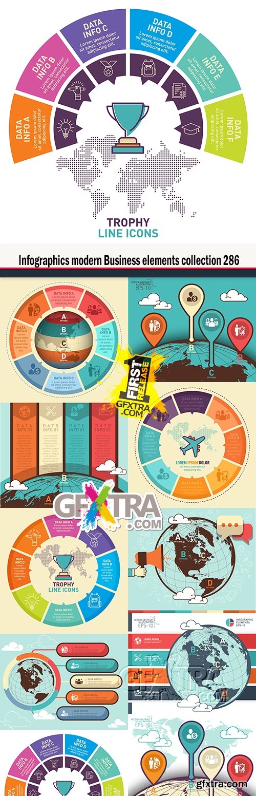 Infographics modern Business elements collection 286