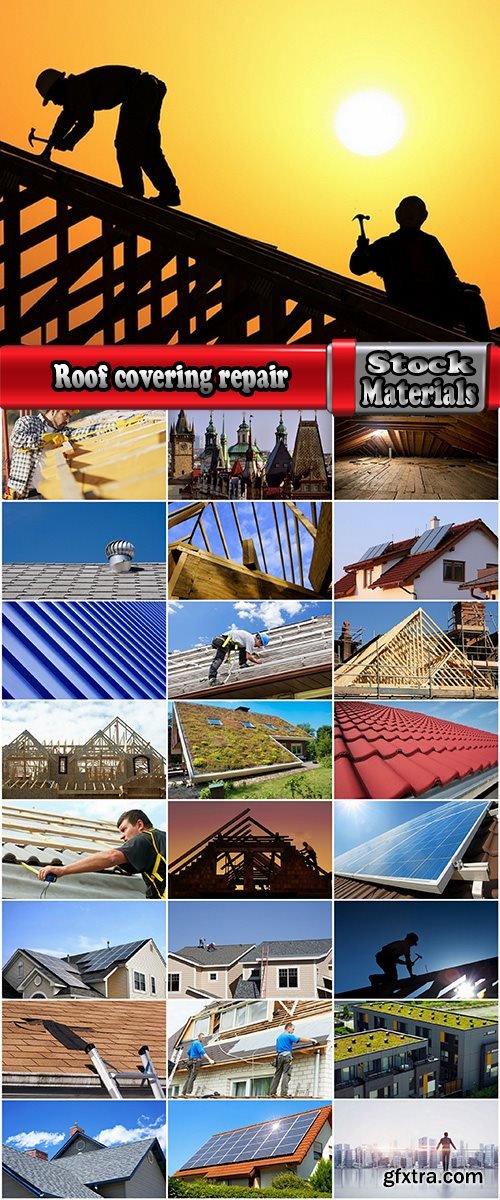 Roof covering repair solar battery on the roof vintage building wooden flooring 25 HQ Jpeg