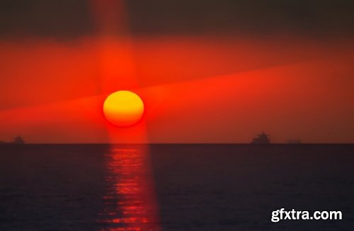 Sun nature sunset dawn landscape sea warmth 25 HQ Jpeg