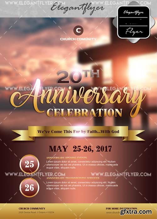 Anniversary Celebration V4 Flyer PSD Template + Facebook Cover