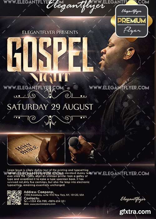 Gospel Night v5 Flyer PSD Template + Facebook Cover