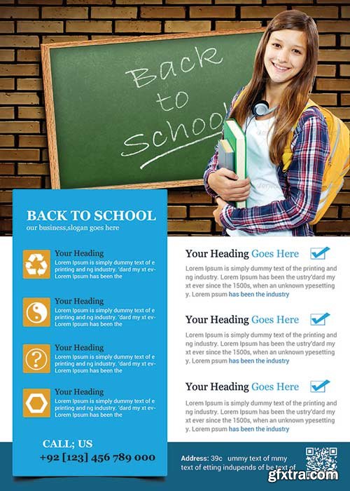 Kids School V10 Flyer PSD Template