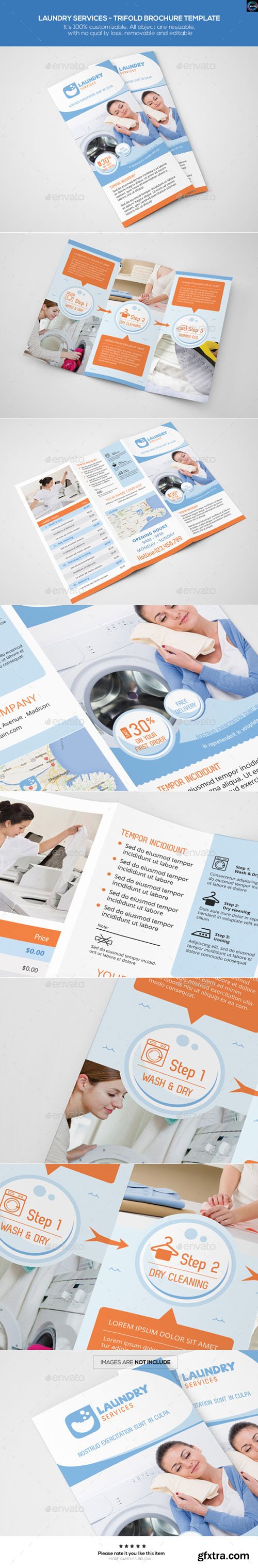 GR - Laundry Services - Trifold Brochure Template 12616028