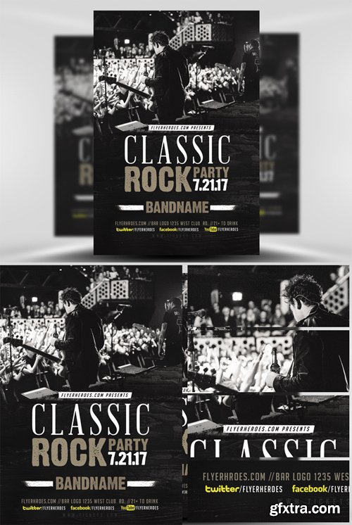 Classic Rock Bands Flyer Template V2