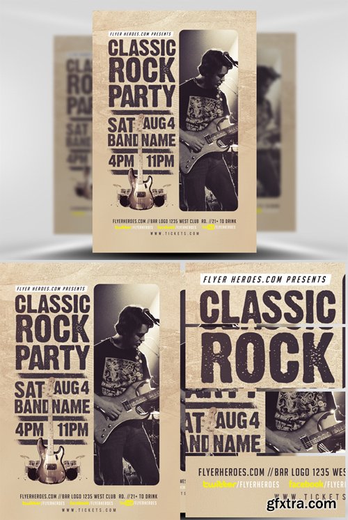 Classic Rock Bands Flyer Template