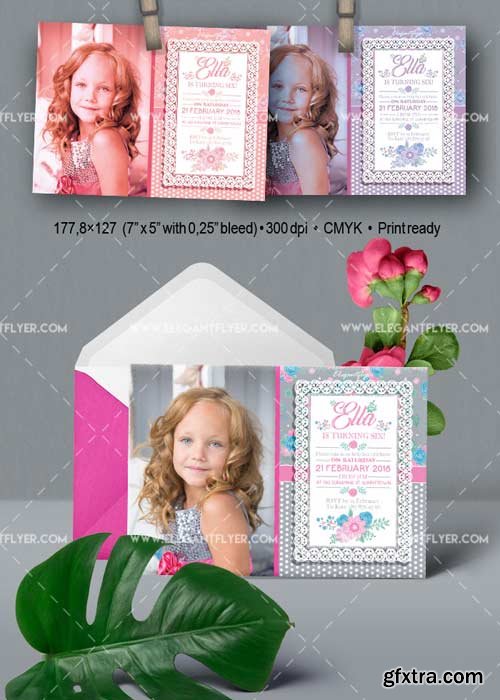 Birthday Party v09 Invitation PSD Template