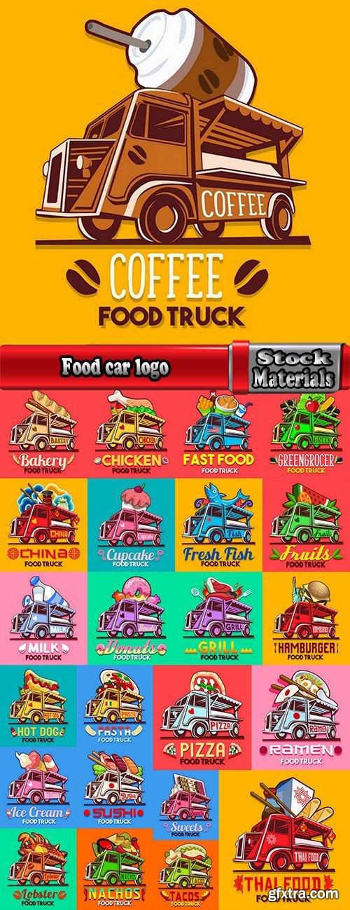 Food car logo signboard cafe restaurant menu 24 EPS