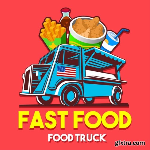 Food car logo signboard cafe restaurant menu 24 EPS