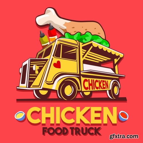 Food car logo signboard cafe restaurant menu 24 EPS