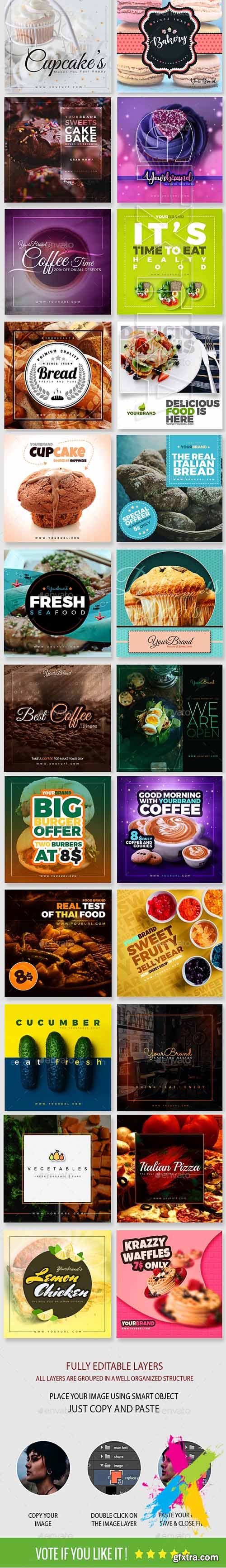 GraphicRiver - 50 Food Instagram Banners 20407025