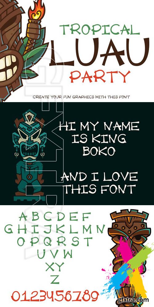 CM - Luau Party - Tropical Hawaiian Font 1695529