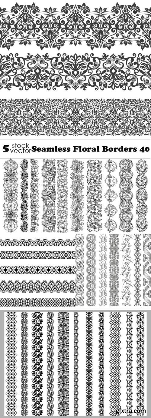 Vectors - Seamless Floral Borders 40