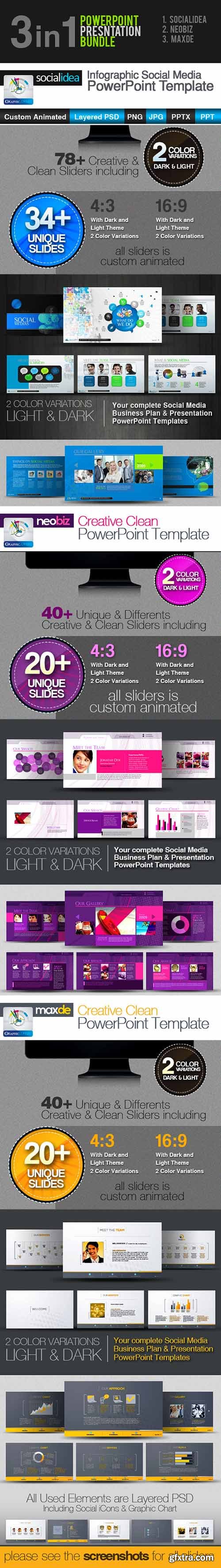 Graphicriver - 3in1: PowerPoint Templates Bundle 3657386