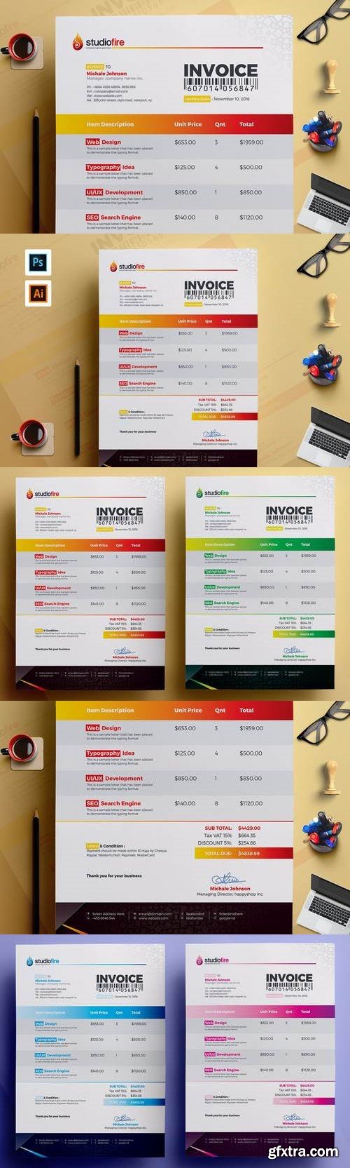 Invoice Template | Bill | Cash Memo Money Receipt