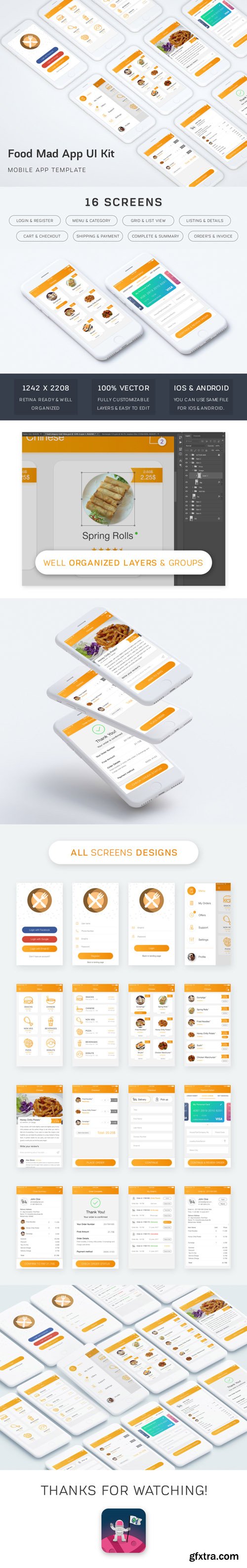 Food Mad App UI Kit