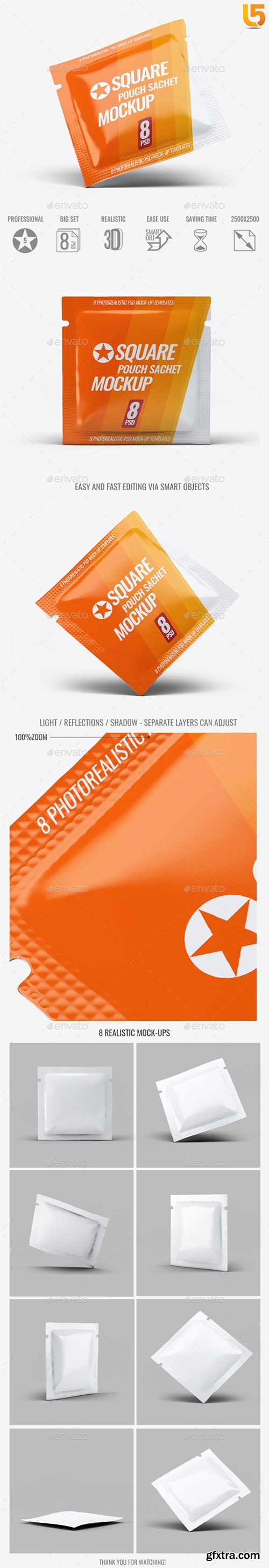 Graphicriver - Square Pouch Sachet Mock-Up 20413315