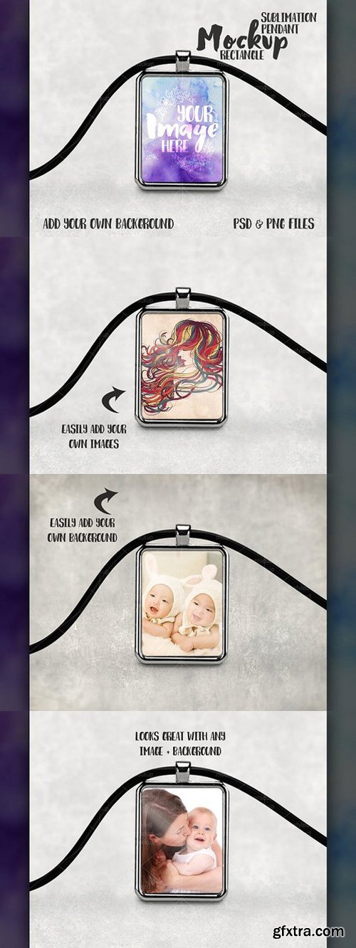 CM - Rectangle sublimation pendant mockup 1412692