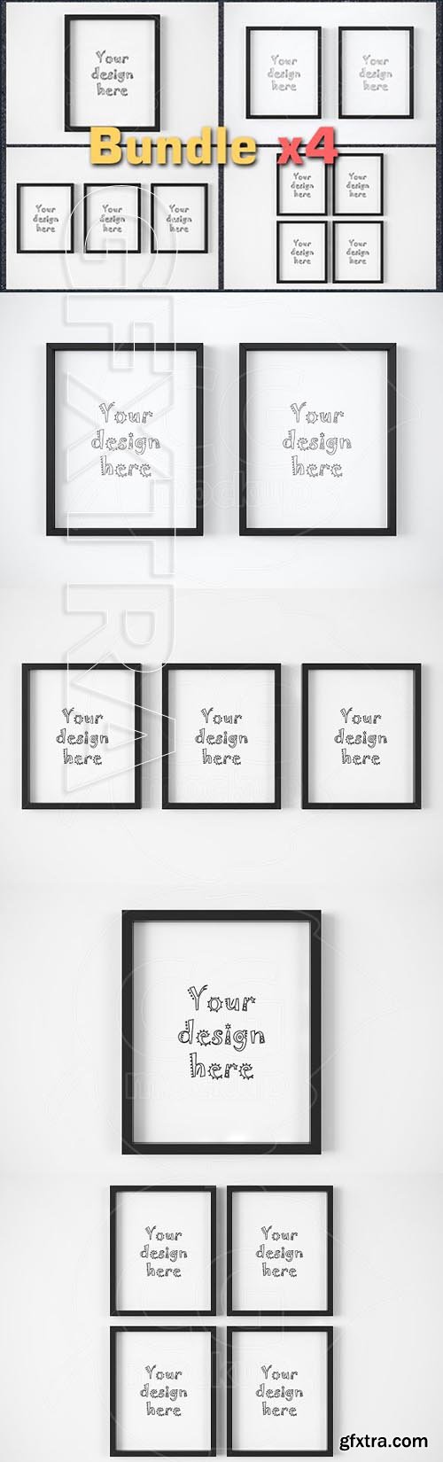 CM - BUNDLEx4 black frame 8x10 mockup 1718507