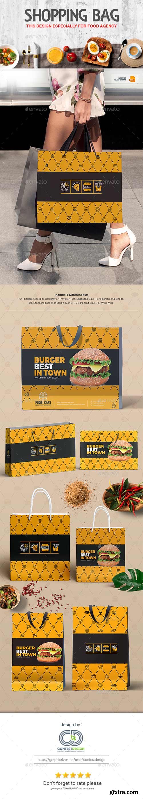 Graphicriver - Shopping Bag Design Template for Fast Food / Restaurants / Cafe 20308815