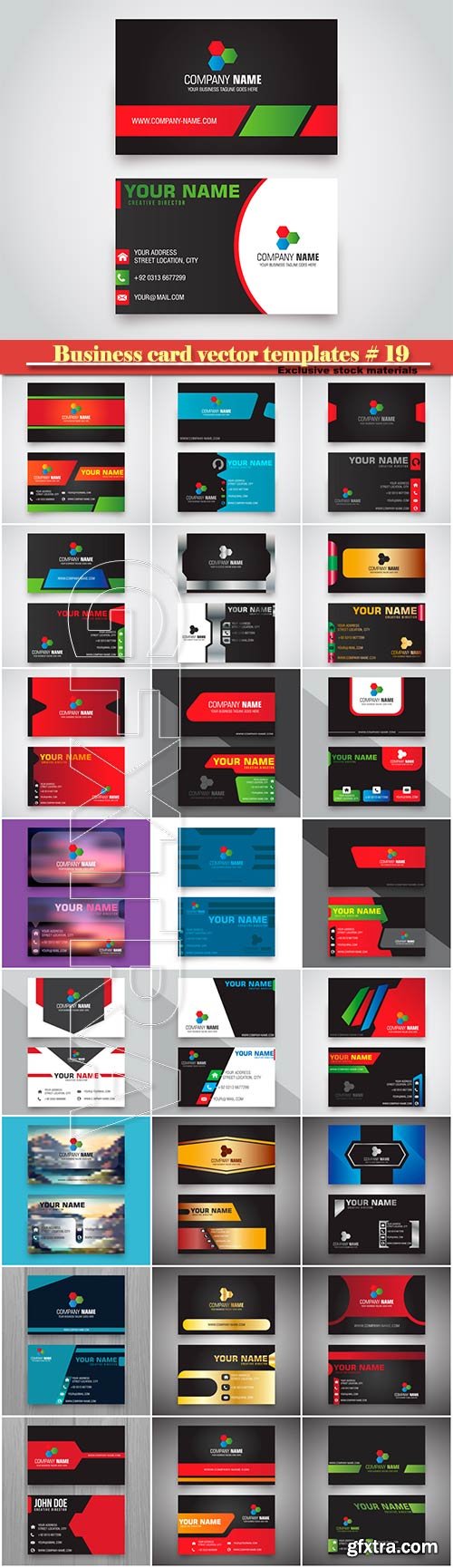 Business card vector templates # 19