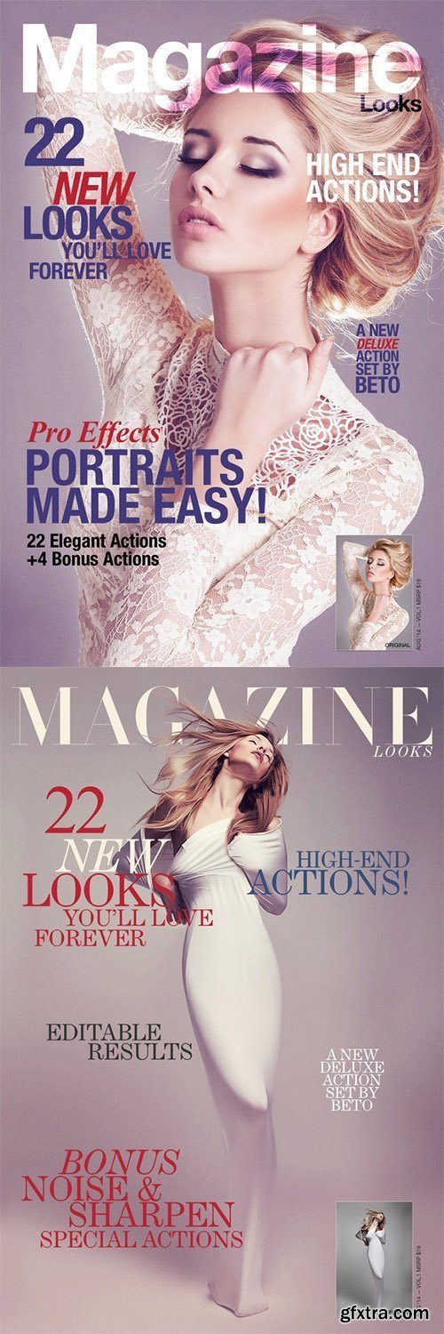 Magazine Looks Photoshop Actions Bundle
