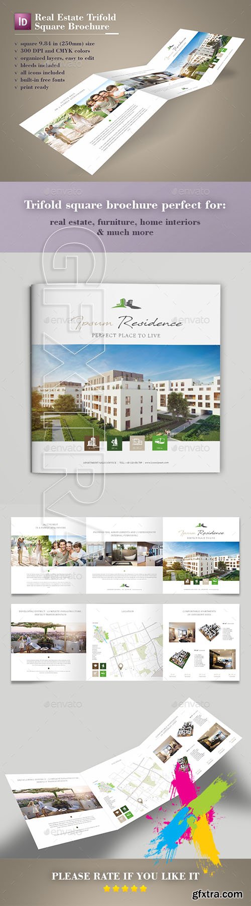 GraphicRiver - Real Estate Trifold Square Brochure 20355847