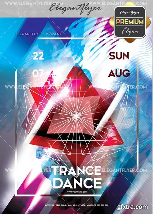 Trance Dance V17 Flyer PSD Template + Facebook Cover