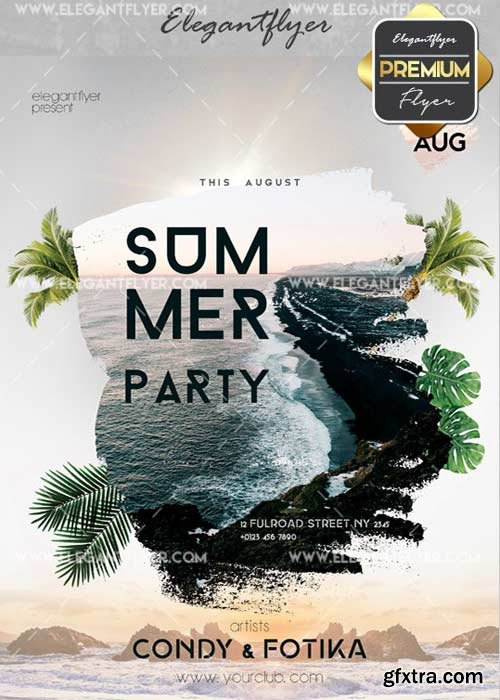 Summer Party V42 Flyer PSD Template + Facebook Cover