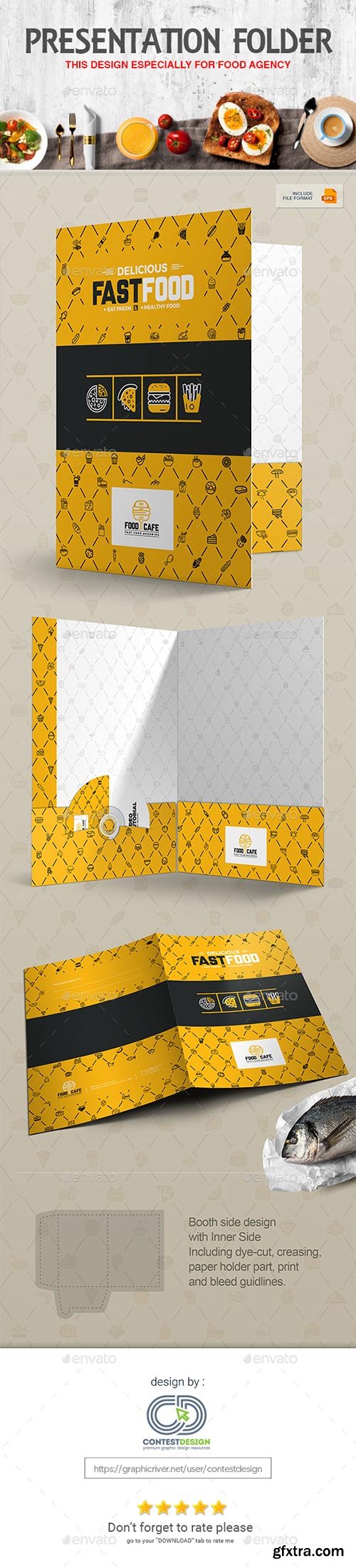 Graphicriver - Presentation Folder Design Template for Fast Food / Restaurants / Cafe 20333501