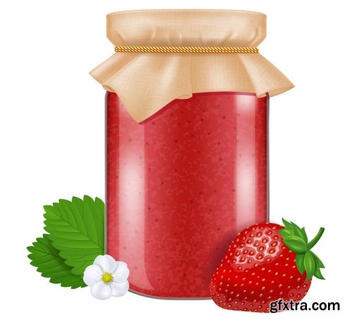 Jam of strawberry cherry bank of berry sweetness 25 EPS