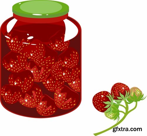 Jam of strawberry cherry bank of berry sweetness 25 EPS