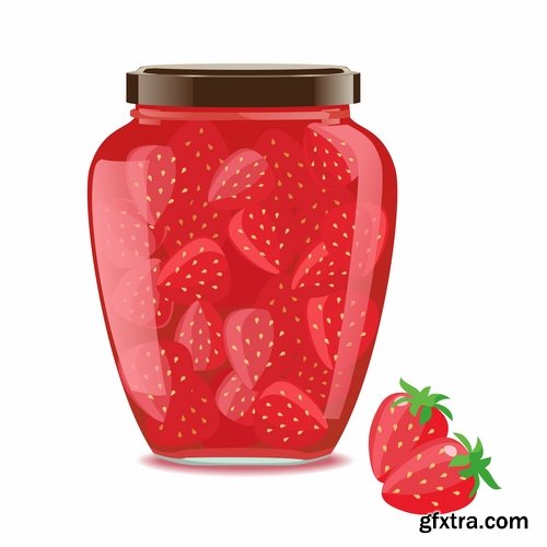 Jam of strawberry cherry bank of berry sweetness 25 EPS