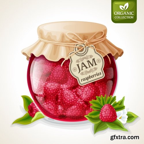 Jam of strawberry cherry bank of berry sweetness 25 EPS