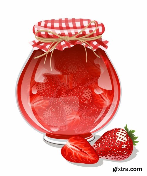 Jam of strawberry cherry bank of berry sweetness 25 EPS