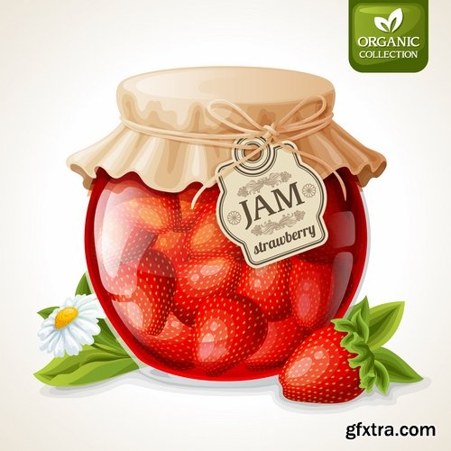 Jam of strawberry cherry bank of berry sweetness 25 EPS