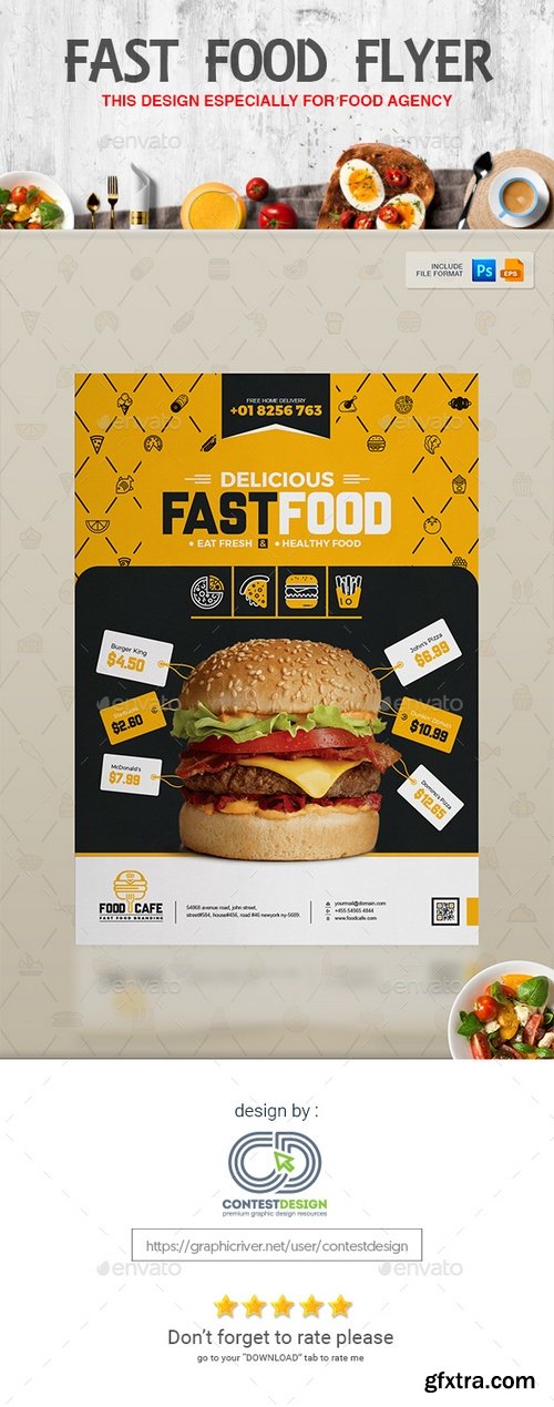 Graphicriver - Flyer/Poster Design Template for Fast Food / Restaurants / Cafe 20294979