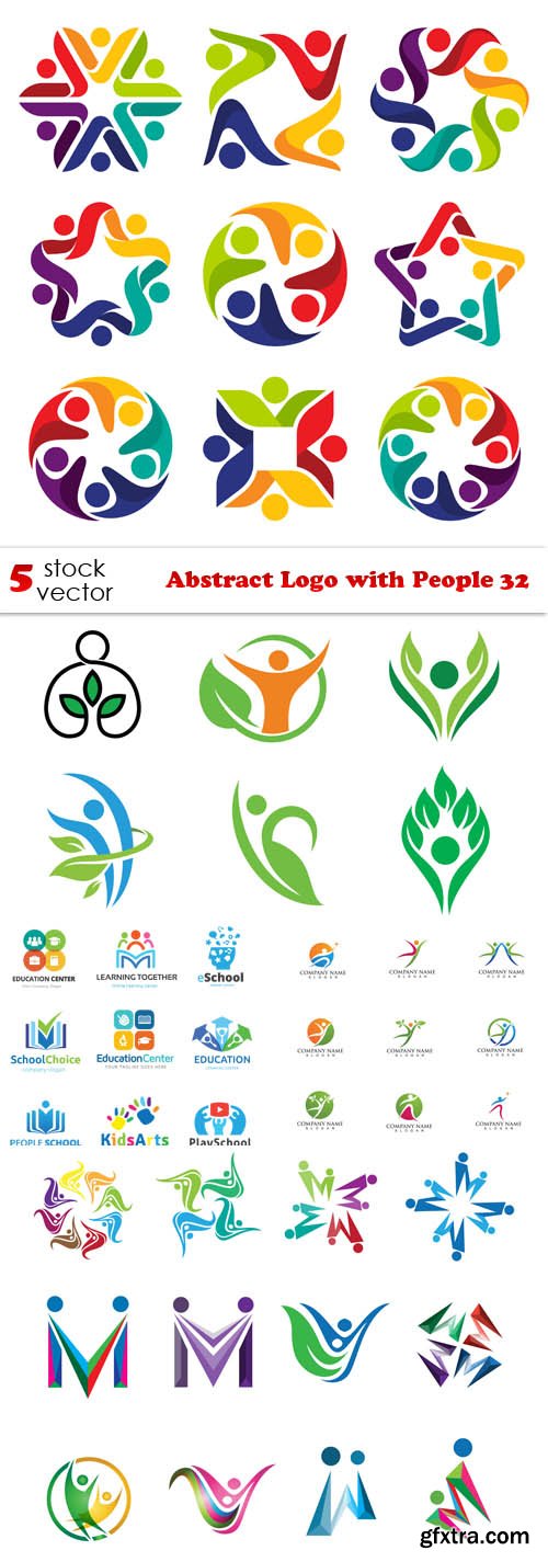 Vectors - Abstract Logo with People 32