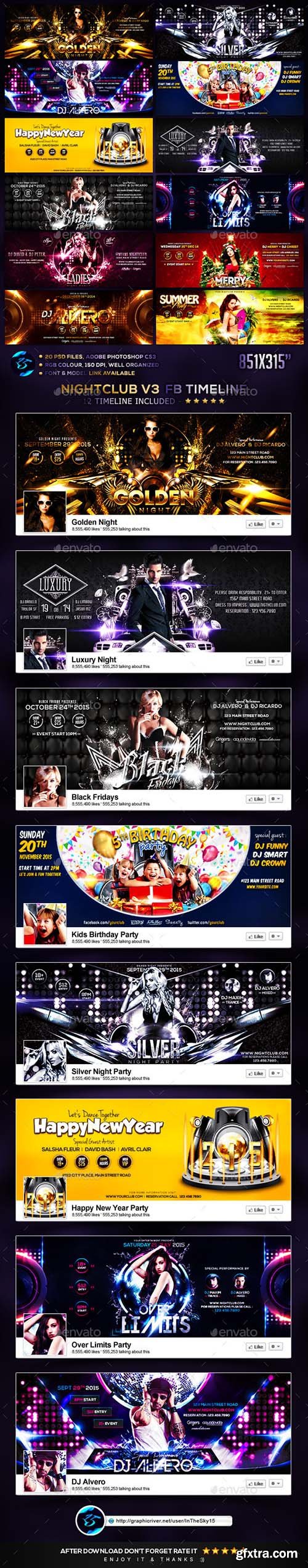 Graphicriver Nightclub V3 FB Timeline Cover 9147876