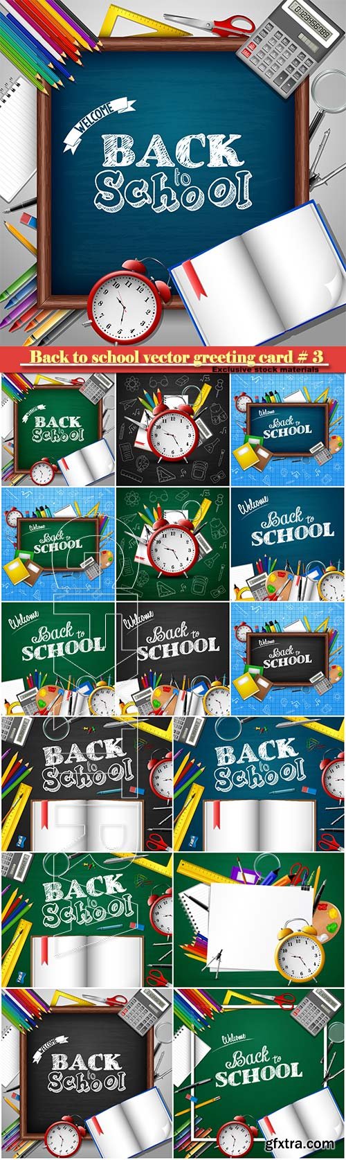 Back to school vector greeting card # 3