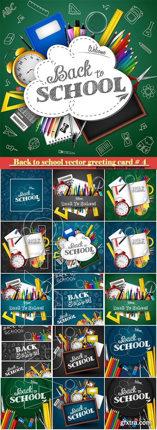 Back to school vector greeting card # 4