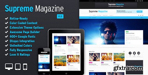 ThemeForest - Supreme v1.6.1 - Retina Responsive Magazine/Blog WP Theme - 3959334