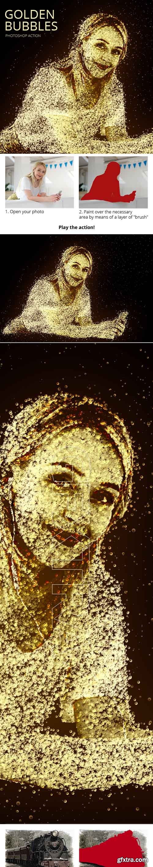 GraphicRiver - Golden Bubbles Photoshop Action 20362725