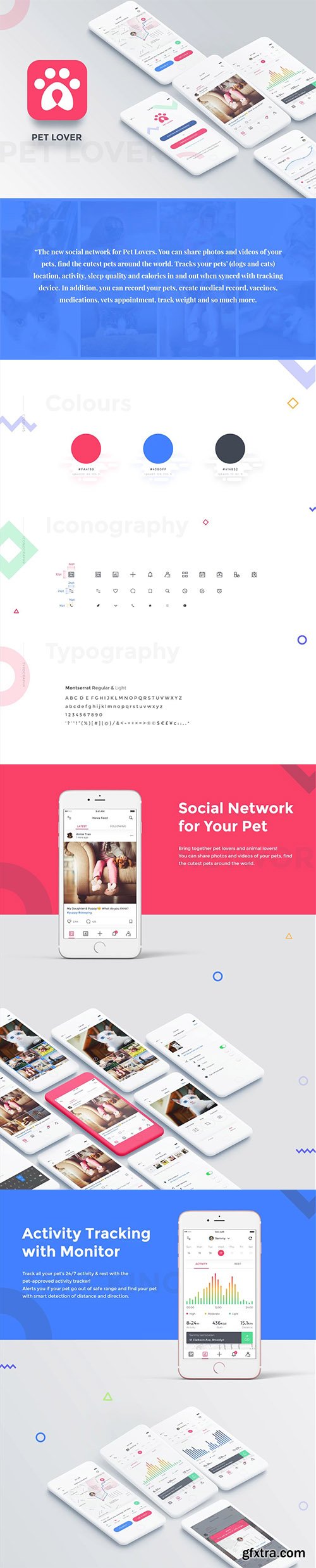 Pet Lover - Pet Social Network & Health Tracking App UI Kit