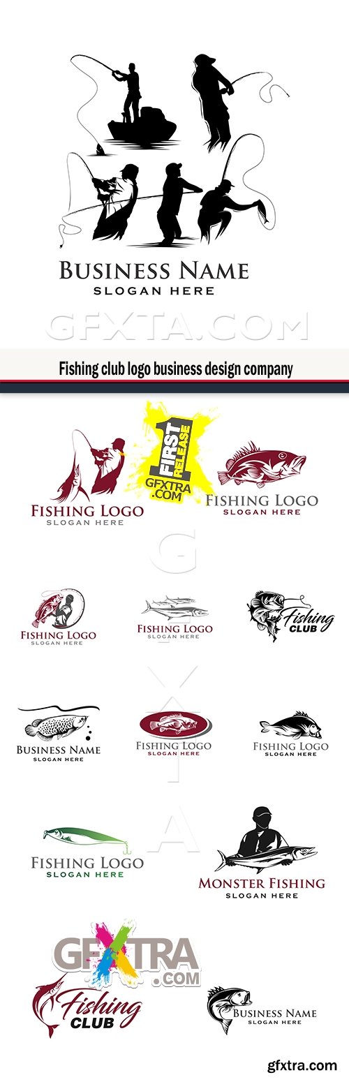 Fishing club logo business design company