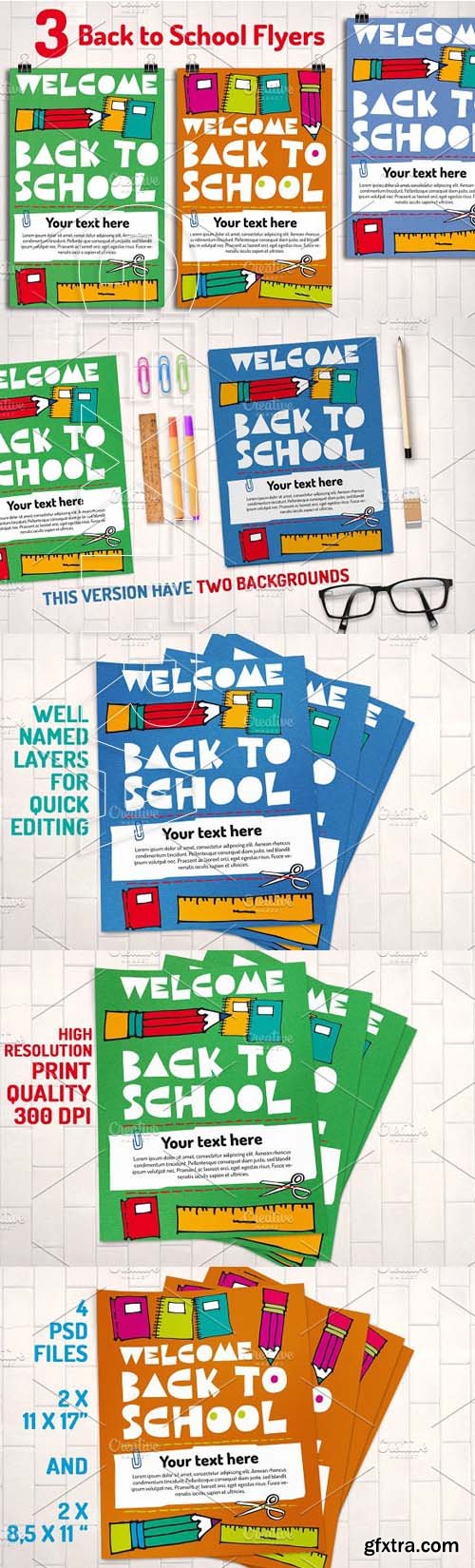 Creativemarket - 3 Back to School Flyer Templates 1717089