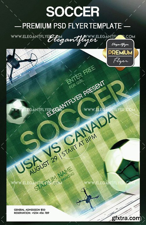 Soccer V02 – Flyer PSD Template + Facebook Cover