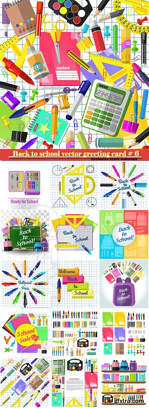 Back to school vector greeting card # 6