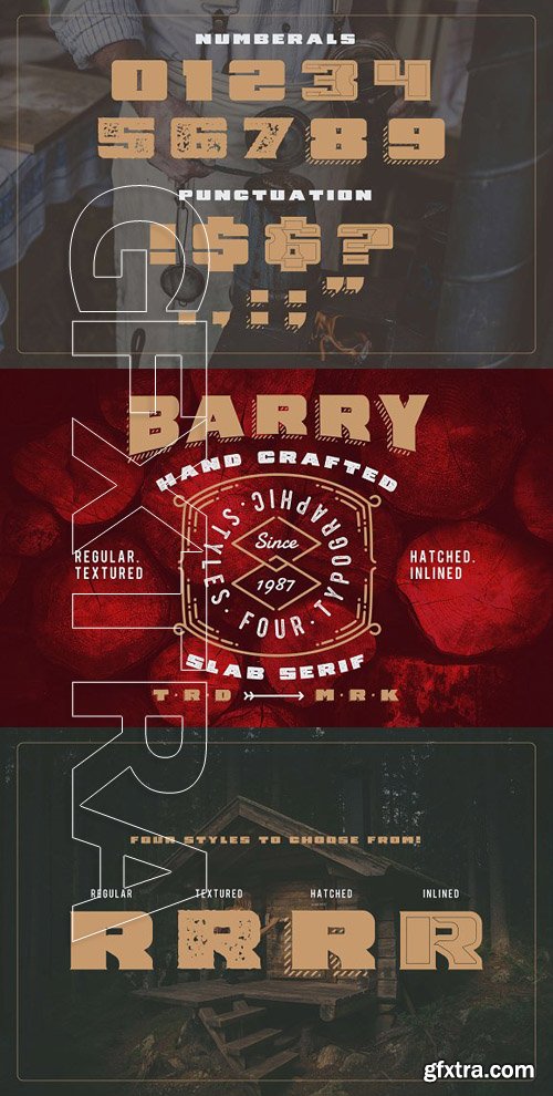 Creativemarket - Barry - 4 Font Styles + Bonus 1703934