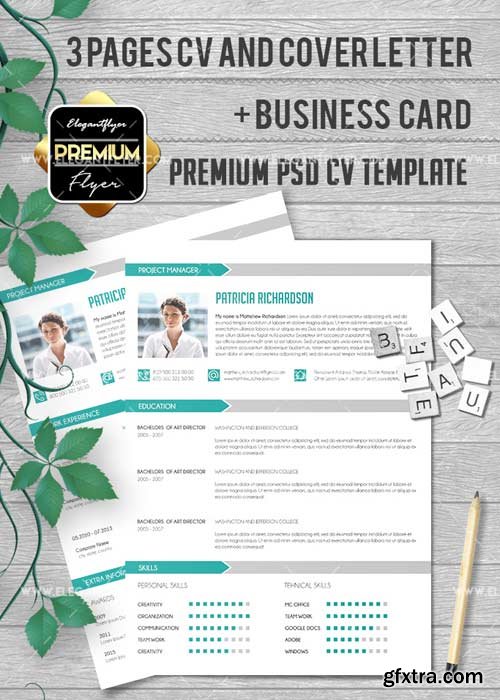 Professional PSD Resume Template + CV and Cover Letter V2